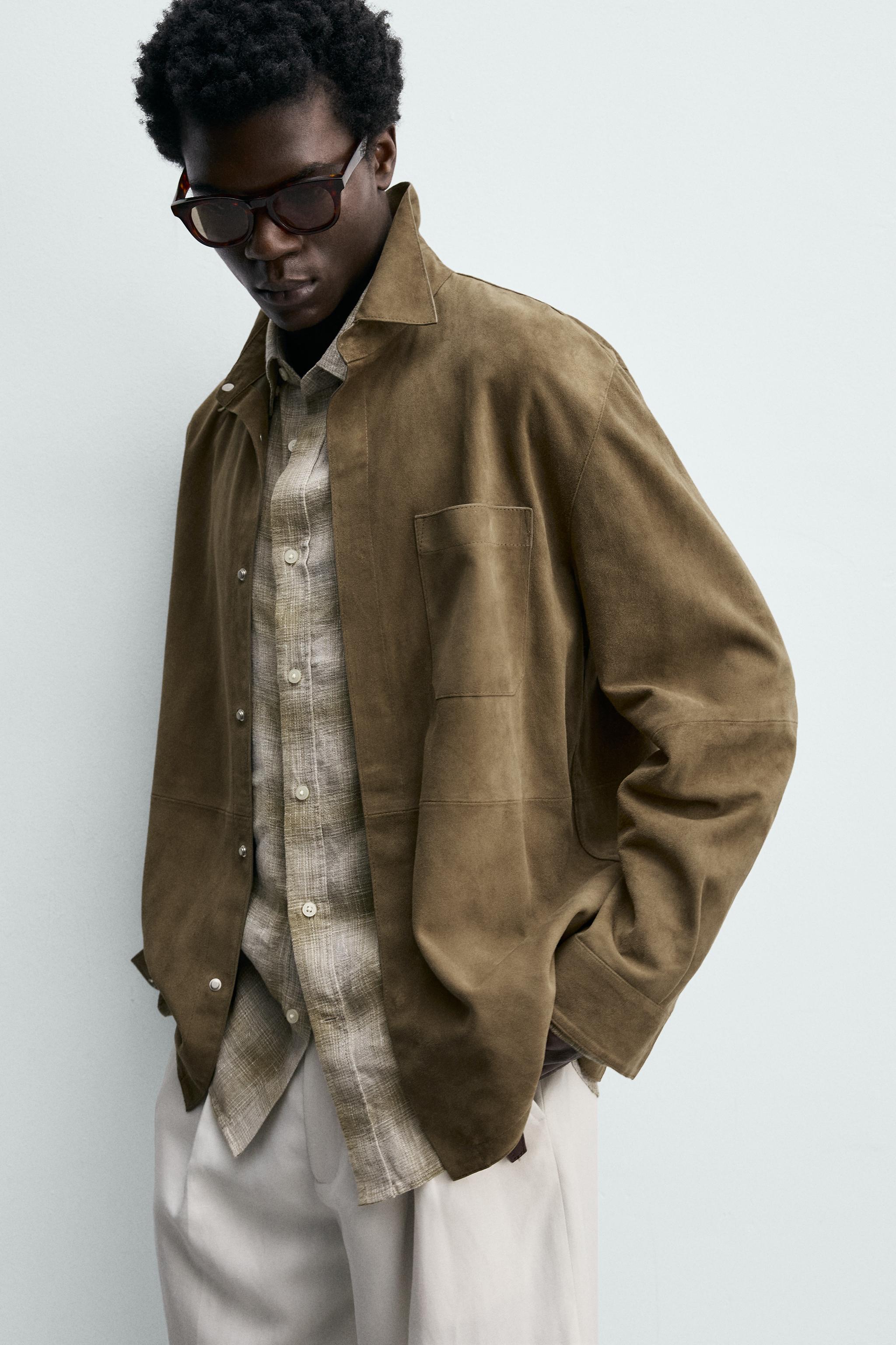 REGULAR FIT SUEDE LEATHER OVERSHIRT
